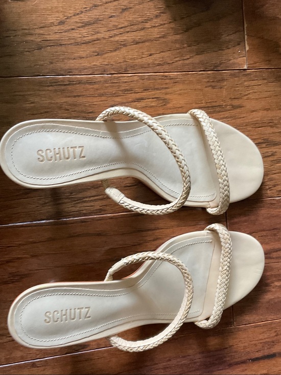 SCHUTZ Shoes - SCHUTZ Braided Double-Strap Slide Sandals in Cream